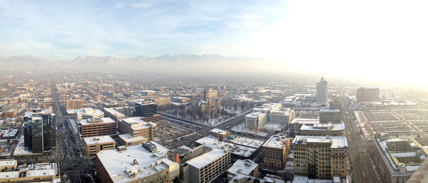 Aerial view of Salt Lake City during inversion. Source: Mateo Utah via Flickr.