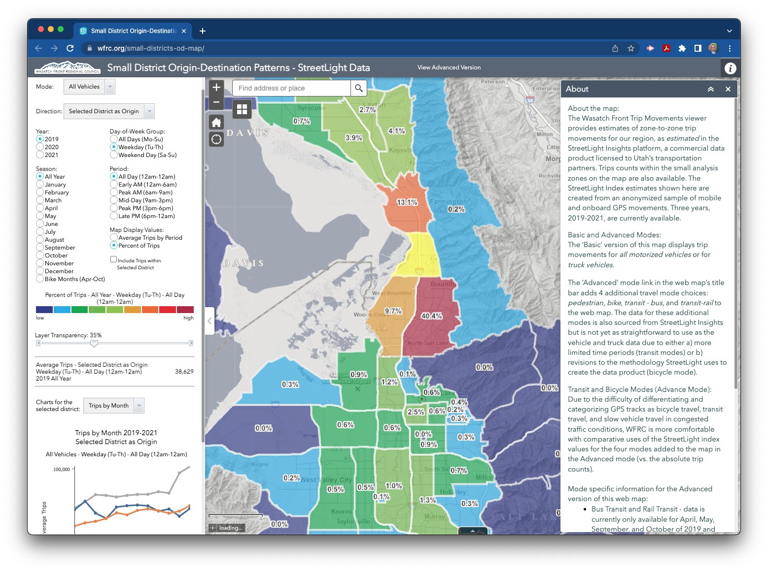 Featured image for “July Map of the Month: “StreetLight Index” Trip Movements”